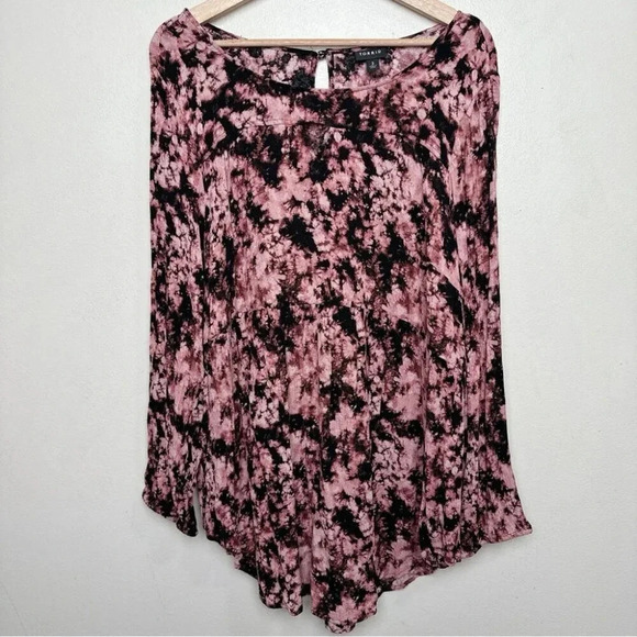 Torrid Womens Size 3X Tie Dye Babydoll Gauze  Keyhole Front Tunic - Picture 2 of 14